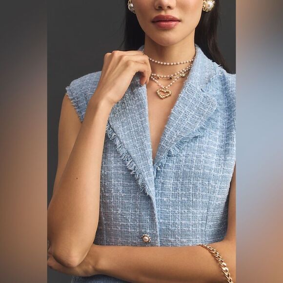 Maeve Sleeveless Tweed Blazer Mini Dress Size 2 NWOT - Picture 3 of 15